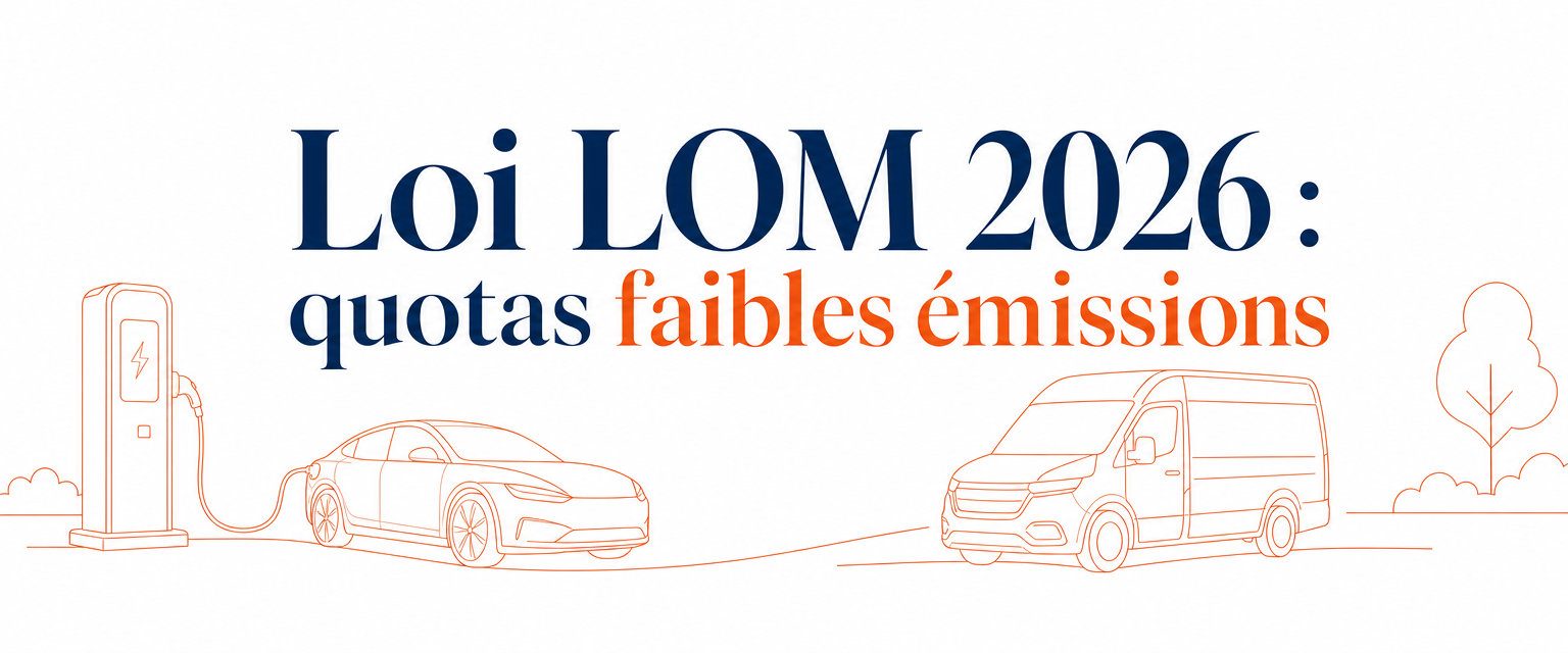 Loi LOM 2026 : quotas de véhicules à faibles émissions dans les flottes et ce que la loi LOM 2025 a changé